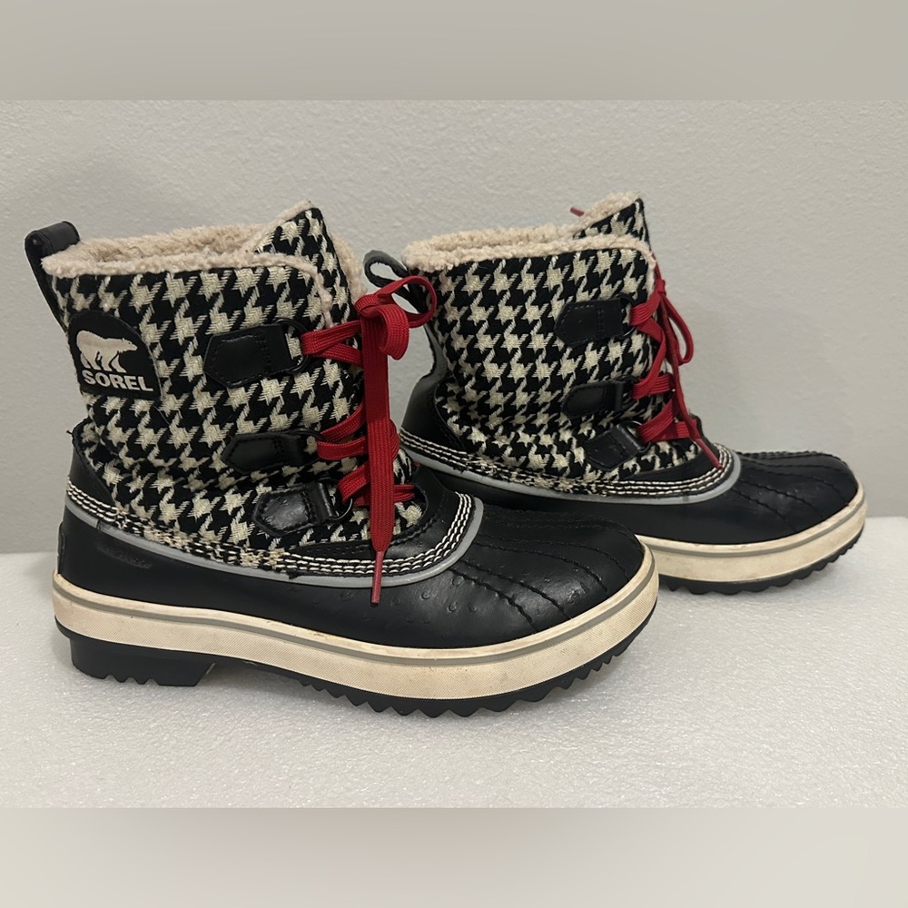Sorel Women’s Tivoli Houndstooth Tweed Waterproof Boots Size 6 - Picture 4 of 6